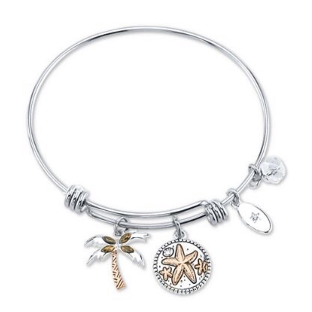 Unwritten Beach Charm Adjustable Bangle Bracelet